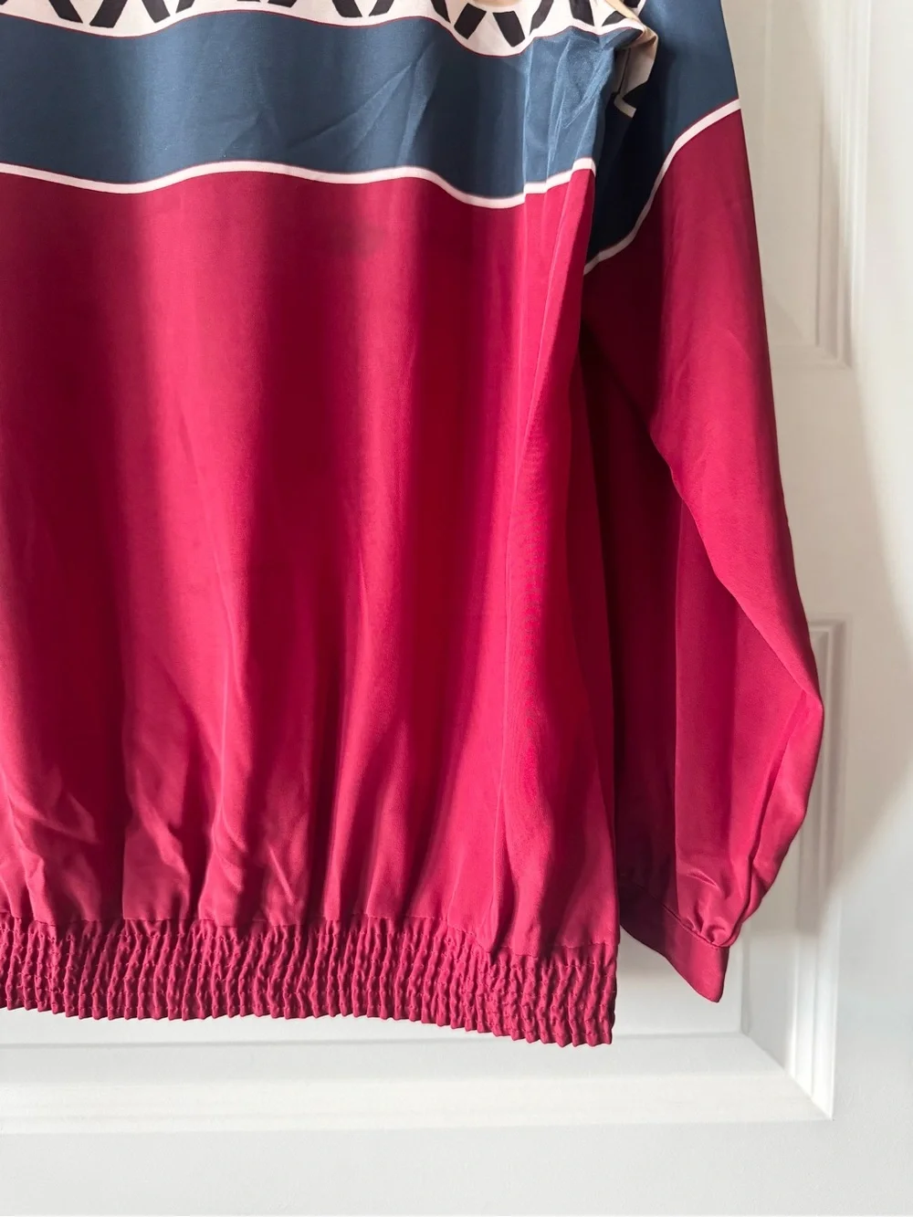 Vintage Liz Claiborne Blouse Women’s 14 Geometric Colorblock Long Sleeve